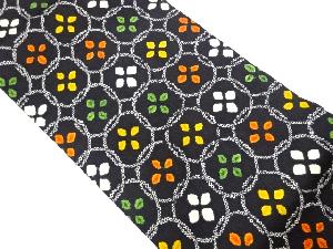 絞り丸に抽象花模様名古屋帯